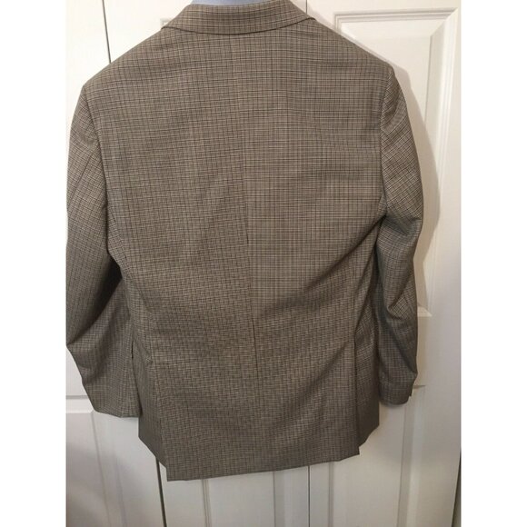 Joseph Abboud Men’s Sz 44 Plaid THIN STRIPPED BROWN BLACK Sport‎ JACKET Wool - Picture 6 of 6